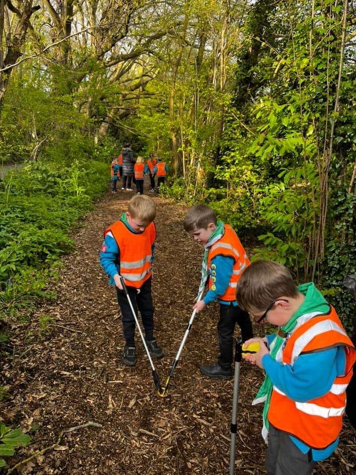 Beavers go litter picking