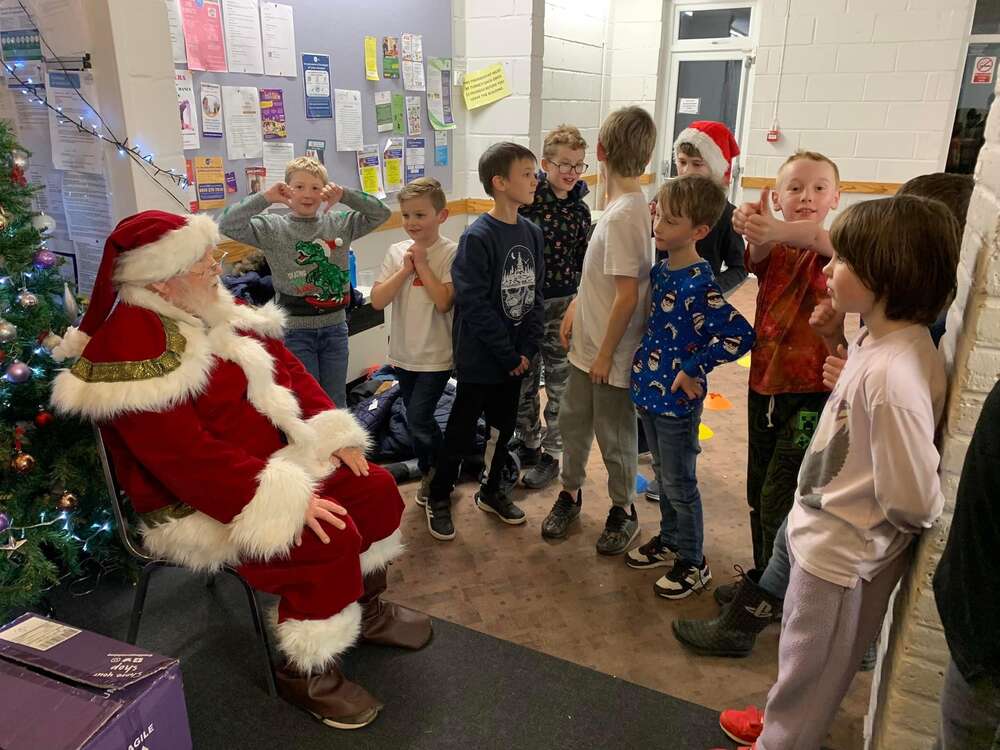 Santa visits Cubs